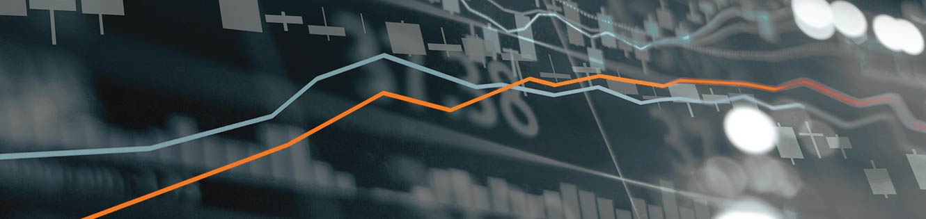 Digital graph showing an upward trend.
